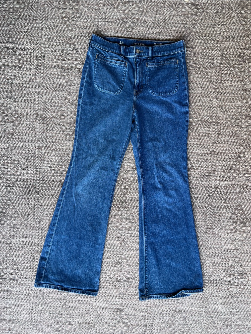 J.Crew '96 Flare Jeans Womens 28 Medium Wash High Rise Lyocell Denim 78140